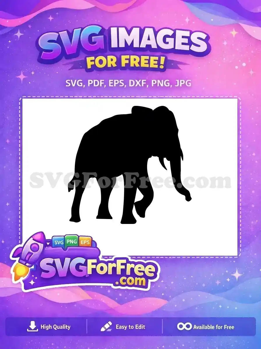 Free Majestic Elephant Free Black Silhouette Wildlife Safari Free SVG