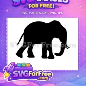 Free Black Elephant Outline Free African Wildlife Safari Free SVG