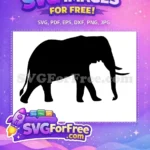 Free Black Walking Free Majestic Elephant Silhouette Free SVG - Instant Download