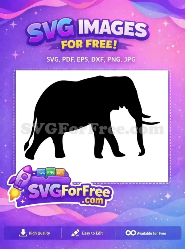 Free Black Walking Free Majestic Elephant Silhouette Free SVG