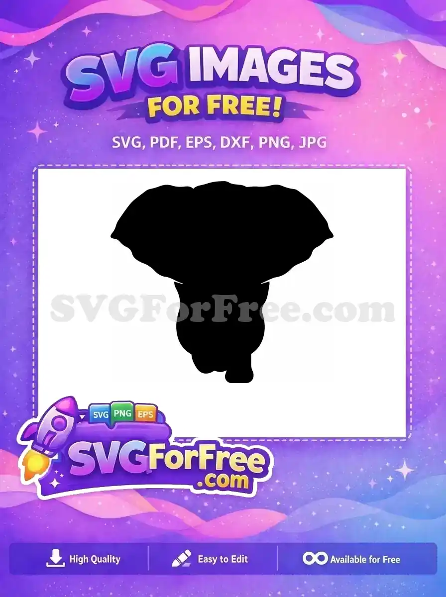 Free Black Elephant Free Detailed African Safari Jungle Animal Free SVG
