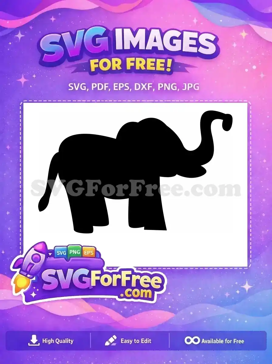 Free Majestic Elephant Free Detailed Outline Wildlife Animal Free SVG