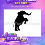 Free Majestic Black Elephant Free Curved Trunk Safari Wildlife Free SVG - Instant Download