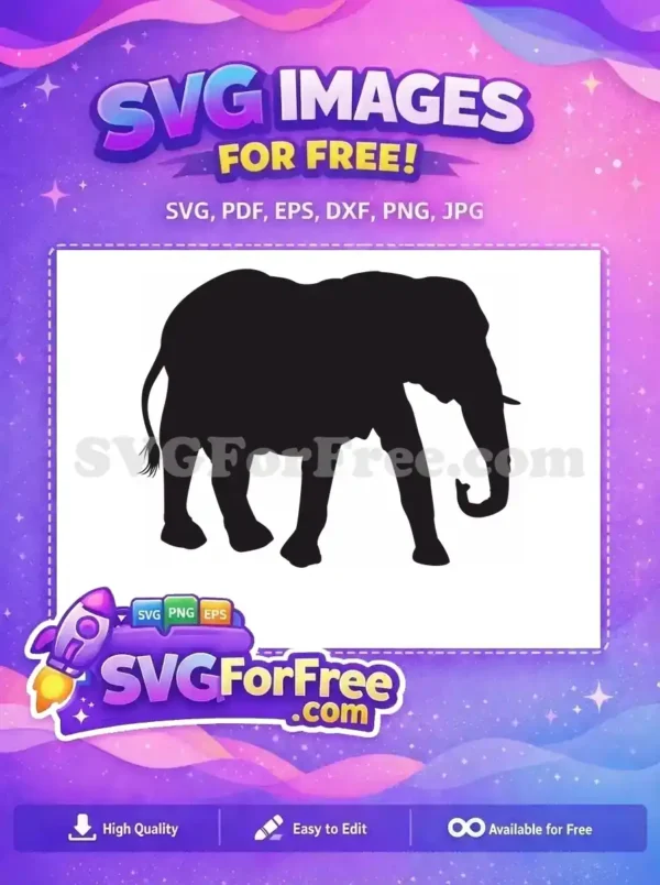 Free Majestic Elephant Free Animal Outline Safari Animals Free SVG