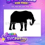 Free Large Elephant Free Dark Black Silhouette African Safari Free SVG - Instant Download