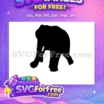 Free Cute Baby Elephant Free Black Outline Dumbo Free SVG - Instant Download
