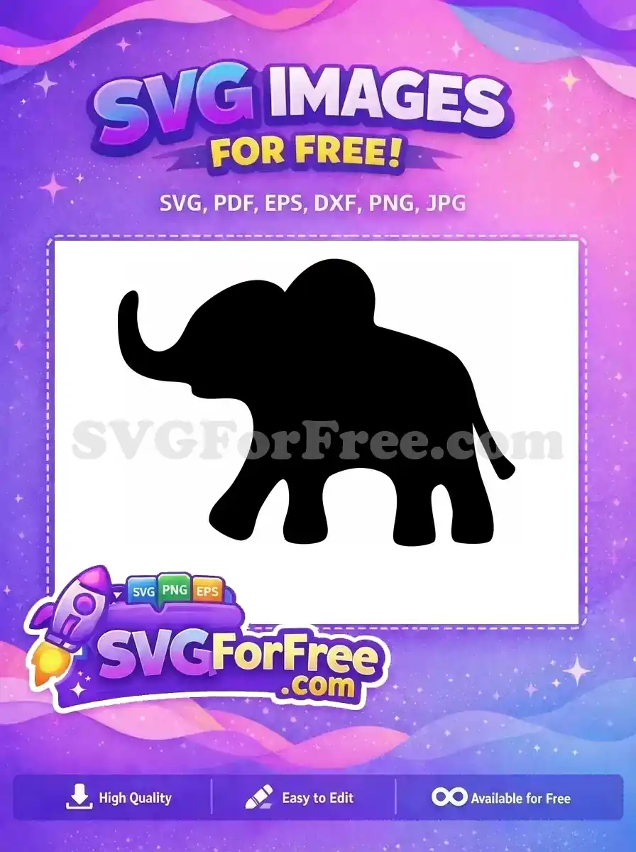 Free Majestic Elephant Free Elegant Design Elephant Free SVG