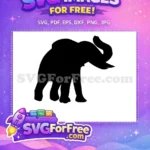 Free Flying Elephant Free Black Silhouette Dumbo Free SVG 1 - Instant Download