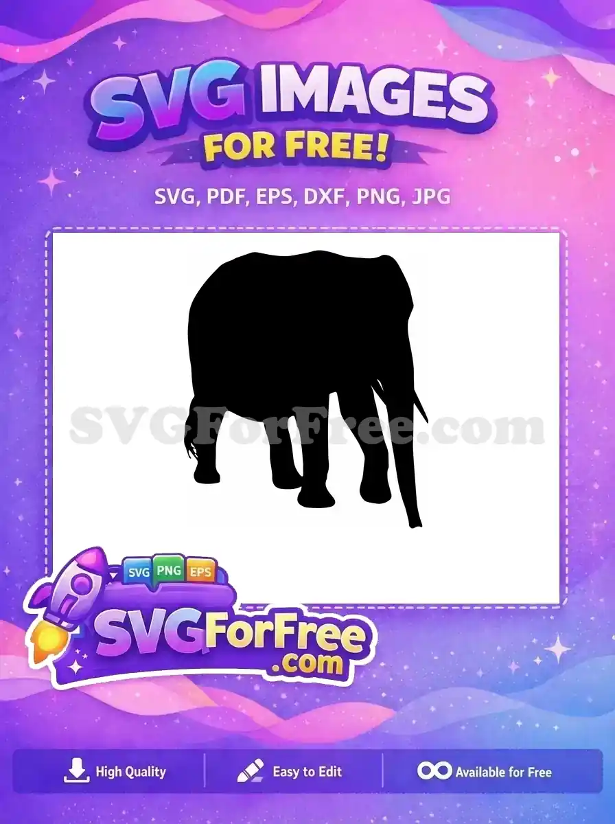 Free Majestic Elephant Free Elegant Outline Wildlife Design Free SVG
