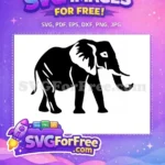 Free Majestic Black Elephant Head Free Simple Animal Outline Elephant Silhouette Free SVG - Instant Download
