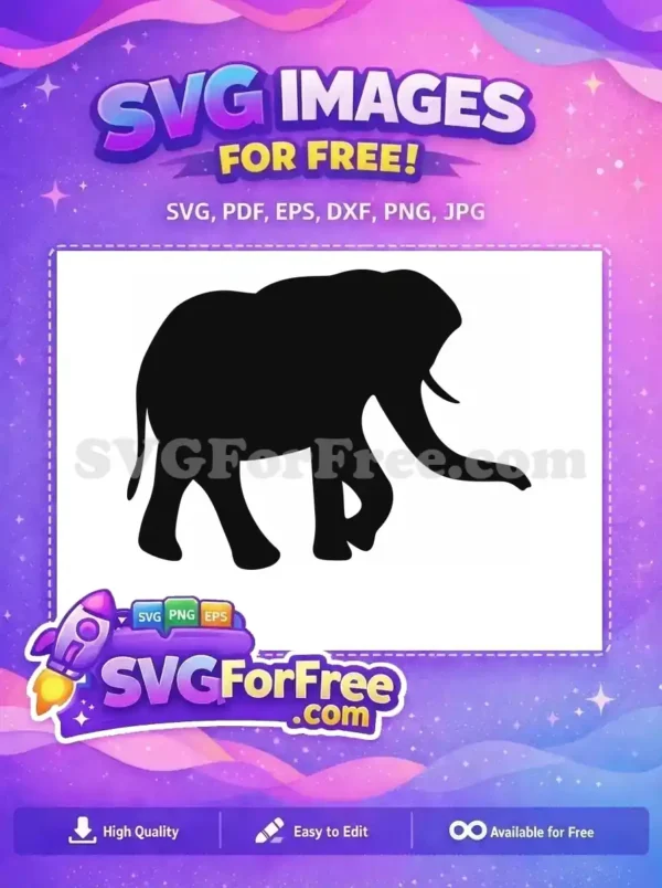 Free Bold Black Elephant Free Walking Pose African Safari Free SVG Free Bold Black Elephant Free Walking Pose African Safari Free SVG