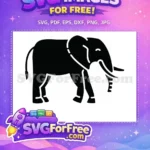 Free Black Elephant Free Simple Animal Safari Wildlife Free SVG - Instant Download