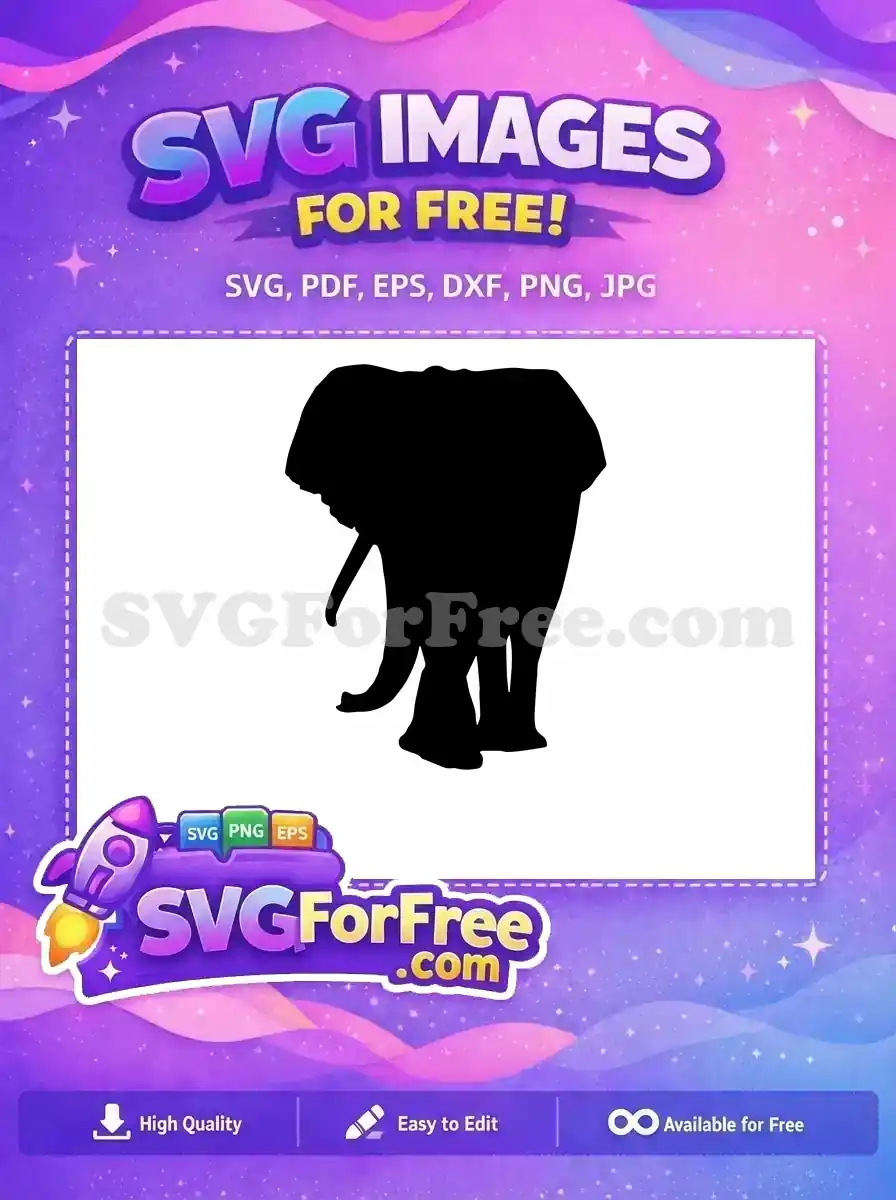 Free Elephant Silhouette Free Wildlife Animal Elephant Design Free SVG
