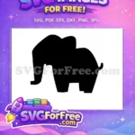Free Black Elephant Silhouette Free Detailed Wildlife Animal Free SVG - Instant Download