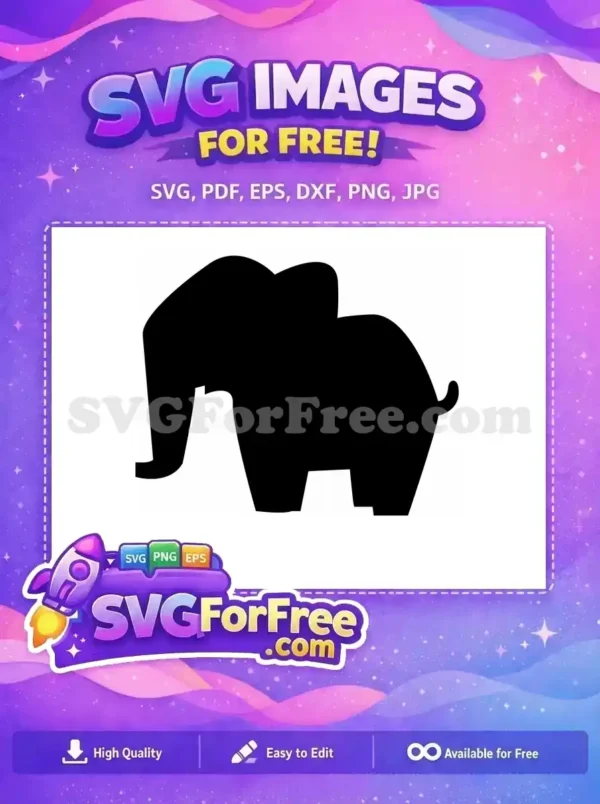 Free Black Elephant Silhouette Free Detailed Wildlife Animal Free SVG