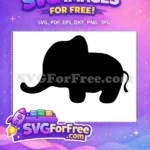 Free Black Elephant Silhouette Free Cute Animal Jungle Free SVG - Instant Download