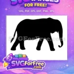 Free Majestic Elephant Free Graceful Silhouette Elephant Silhouette Free SVG - Instant Download