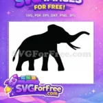 Free Black Elephant Silhouette Free Majestic Wild Animal Jungle Safari Free SVG - Instant Download