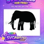 Free Detailed Elephant Silhouette Free Powerful African Wildlife Free SVG - Instant Download