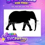 Free Elephant Silhouette Free Wildlife Art Safari Decor Free SVG - Instant Download