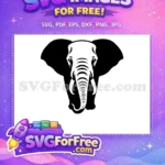 Free Elephant Head Free Tusk Silhouette African Art Free SVG - Instant Download