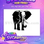 Free Majestic Elephant Free Elegant Animal Outline Wildlife Art Free SVG - Instant Download