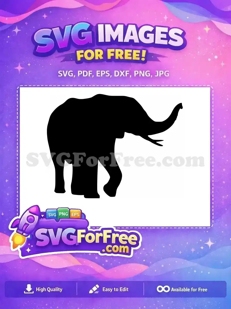 Free Majestic Elephant Free Artistic Silhouette Jungle Adventure Free SVG