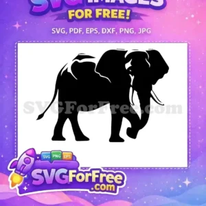 Free Black Elephant Silhouette Free Walking Wild Safari Animal Free SVG