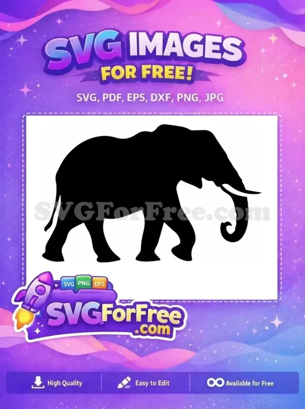 Free Detailed Elephant Free Animal Silhouette Wildlife Free SVG