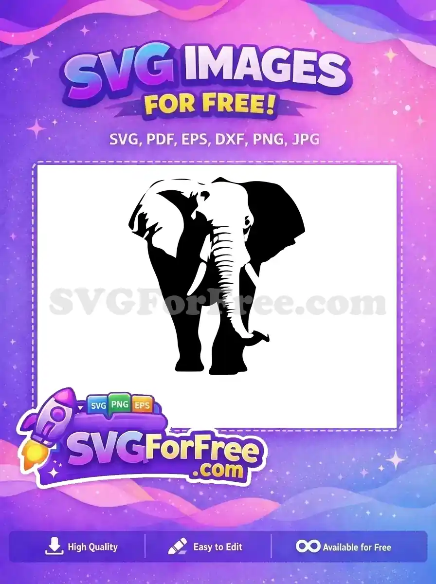 Free African Elephant Silhouette Free Majestic Tusks Trunk Free SVG