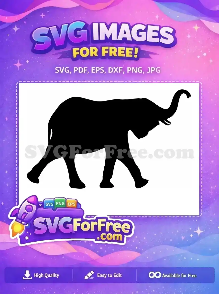 Free Majestic Elephant Free African Wildlife Safari Free SVG