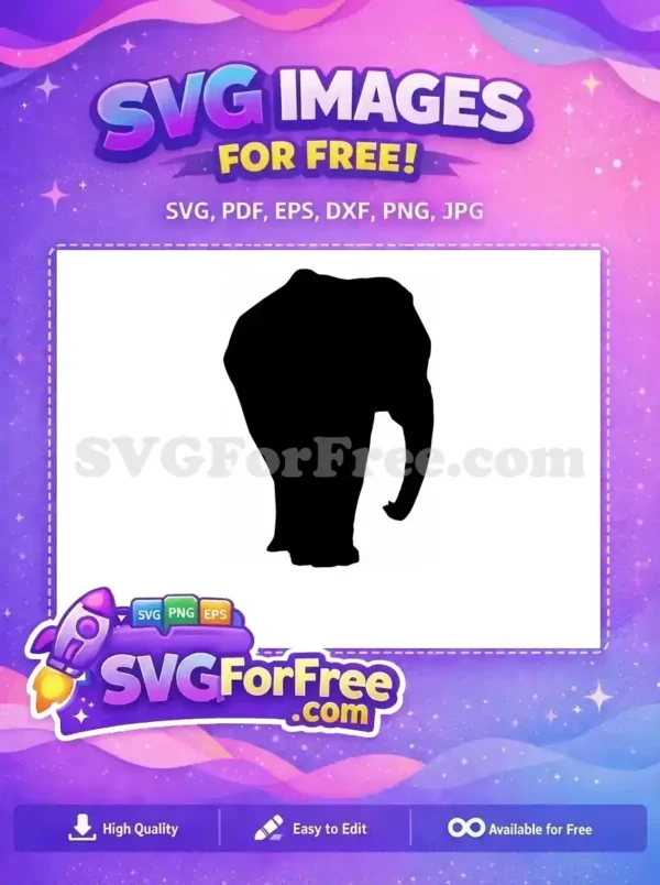 Free Majestic Elephant Design Free Graceful Animal Outline Silhouette Art Free SVG