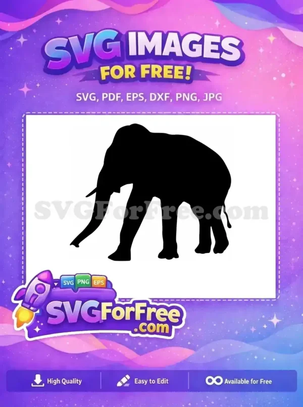 Free Majestic Elephant Silhouette Free Safari Wildlife Animal Free SVG