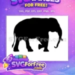 Free Elephant Silhouette Free Walking Animal Jungle Safari Free SVG - Instant Download