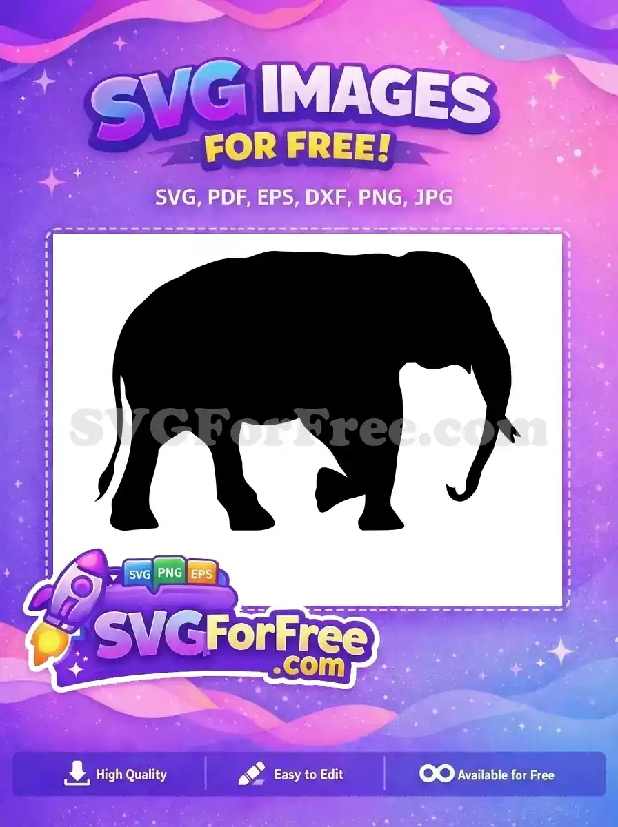 Free Elephant Silhouette Free Walking Animal Jungle Safari Free SVG