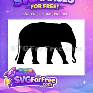 Free Black Elephant Outline Free Walking Safari Wildlife Free SVG