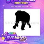Free Majestic Elephant Standing Free Detailed Black Silhouette Wild Animal Free SVG - Instant Download