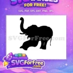 Free Majestic Elephant Silhouette Free African Safari Wildlife Free SVG - Instant Download