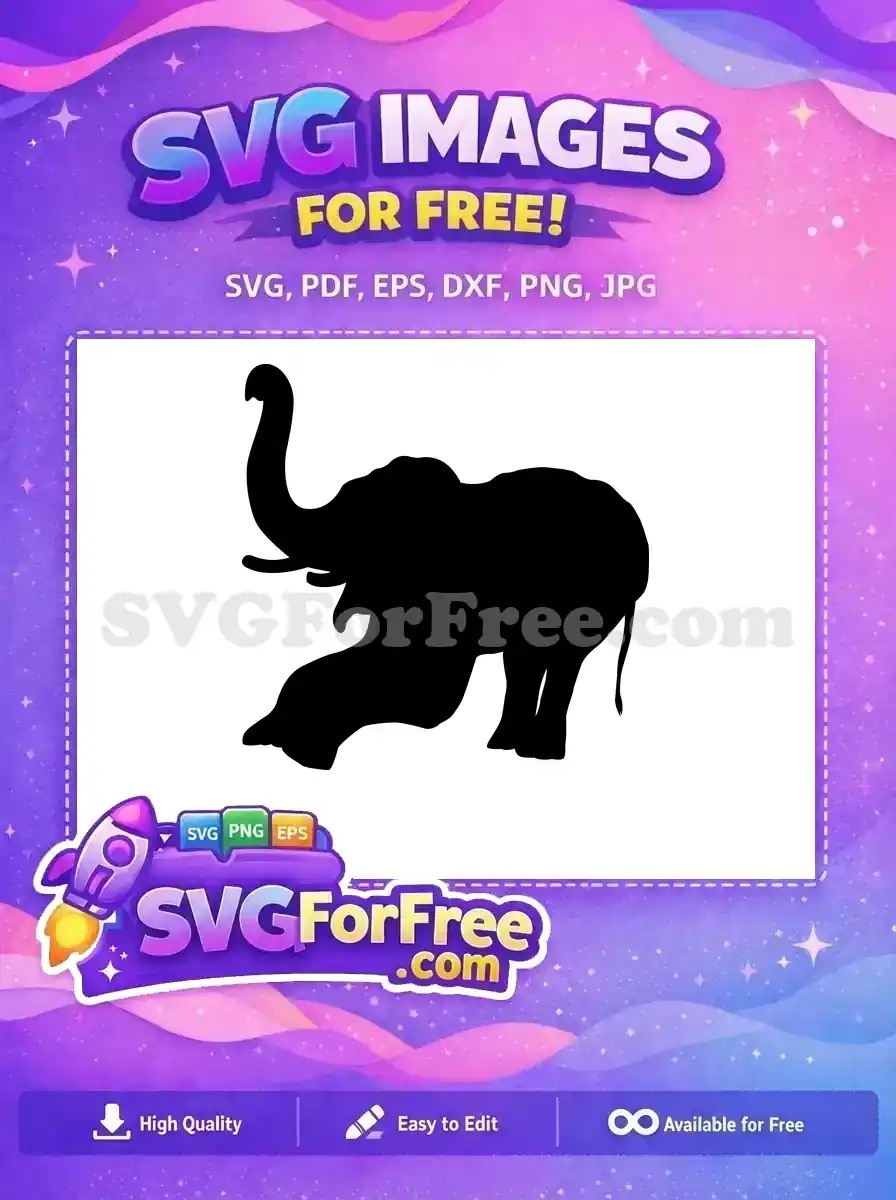 Free Majestic Elephant Silhouette Free African Safari Wildlife Free SVG