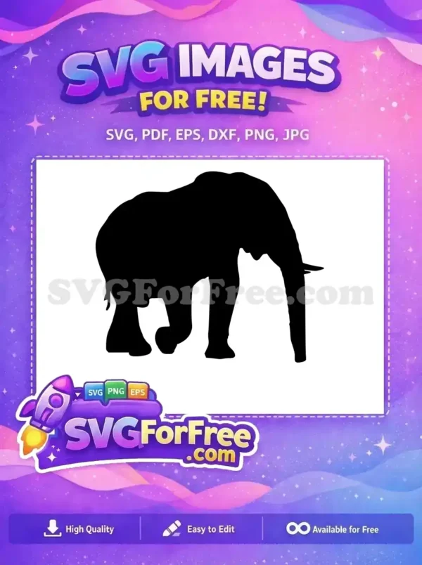 Free Majestic Elephant Silhouette Free Walking Wildlife Safari Free SVG