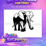 Free Black Majestic Free Wild Elephant African Safari Free SVG - Instant Download