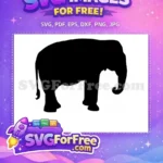 Free Majestic Elephant Free Black Silhouette Wildlife Animal Free SVG 2 - Instant Download