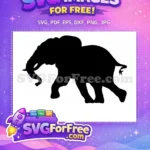 Free Majestic Elephant Free Graceful Animal Outline Jungle Safari Art Free SVG - Instant Download
