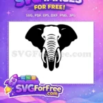 Free Black White Elephant Free Mighty Tusks Silhouette Free SVG - Instant Download