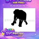 Free Black Elephant Silhouette Free Walking Wild Animal Jungle Art Free SVG - Instant Download