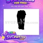 Free Majestic Black Silhouette Free Prominent White Tusks Wild African Elephant Free SVG - Instant Download
