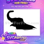 Free Raised Trunk Elephant Free Black Silhouette Safari Free SVG - Instant Download