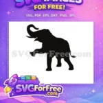 Free Black Elephant Trumpeting Free Lifting Front Leg Wildlife Safari Free SVG - Instant Download