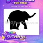 Free majestic elephant Free graceful animal Elephant Silhouette Free SVG - Instant Download