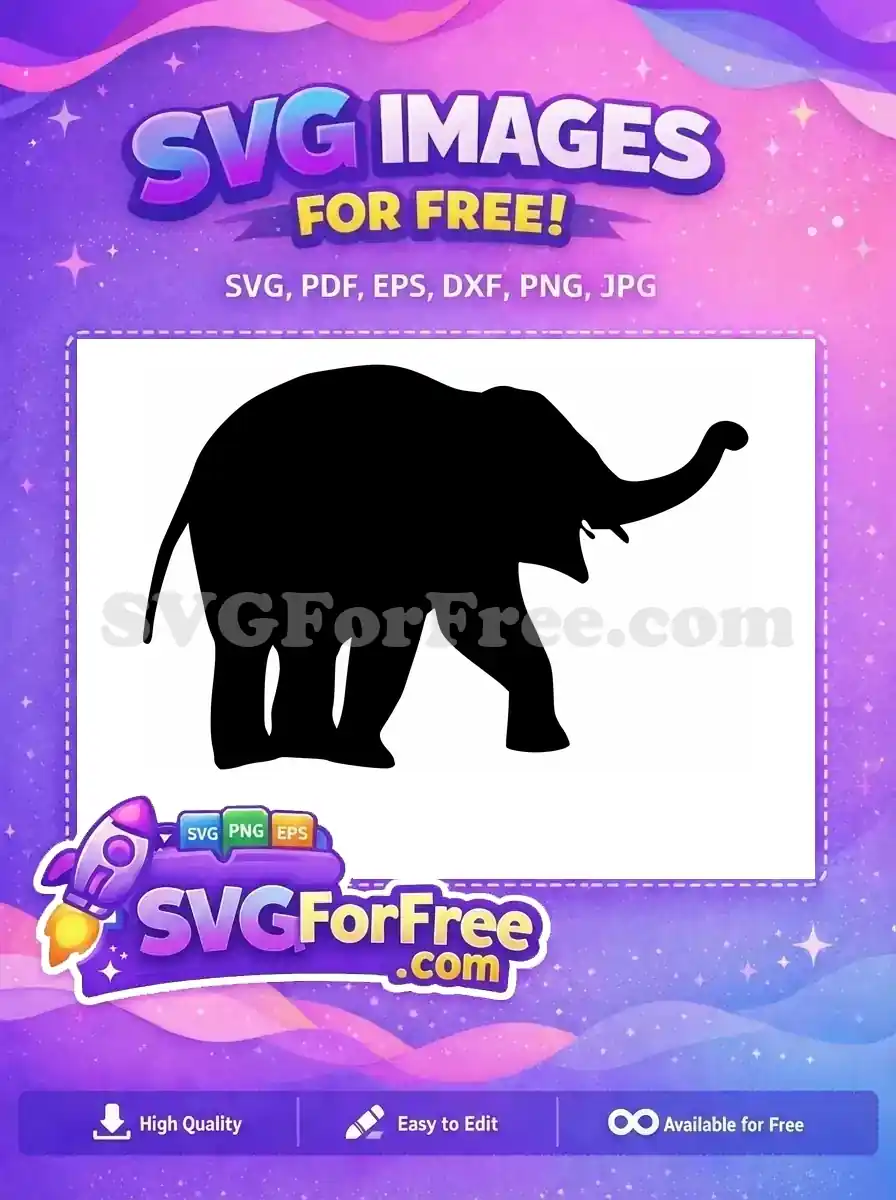 Free majestic elephant Free graceful animal Elephant Silhouette Free SVG